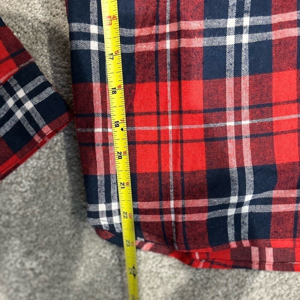 Love Tree Happens Red Plaid Hooded Button Down Shirt Jacket Size Large - Picture 6 of 7